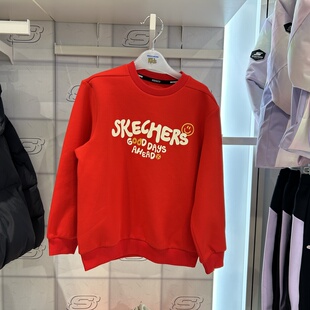 Skechers斯凯奇冬季 男童新春限定保暖针织套头卫衣L126B019 新款