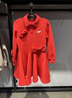 Skechers斯凯奇2026马年新款女童蝴蝶结褶皱可爱连衣裙L126G061