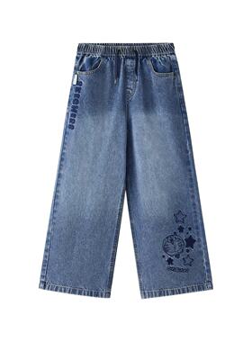 Skechers斯凯奇哆啦A梦联名儿童舒适梭织牛仔轻便长裤L126K042