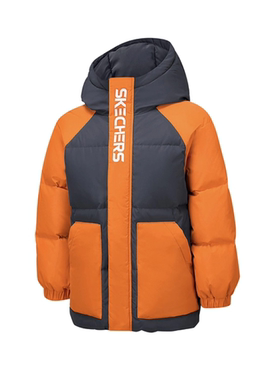 Skechers斯凯奇儿童秋冬保暖舒适轻质中长款梭织羽绒外套P425K055