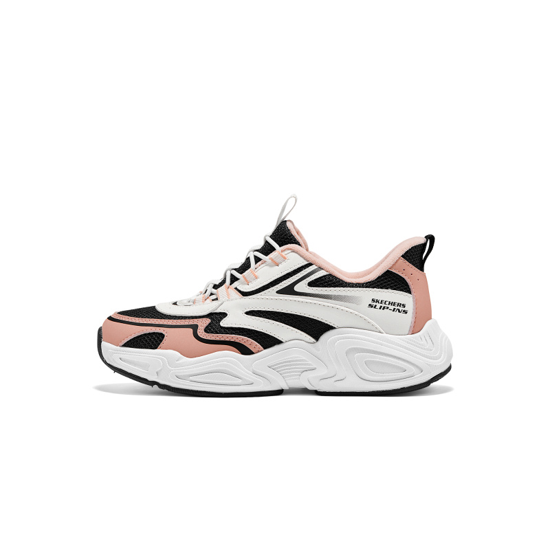 Skechers斯凯奇女童秋季闪穿鞋舒适回弹防滑透气老爹鞋319426L