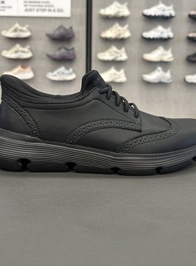 Skechers斯凯奇男士轻盈闪穿一脚蹬舒适商务牛皮休闲鞋皮鞋205311