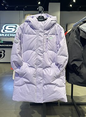 Skechers斯凯奇小暖宝2.0连帽时尚P425G027中长款羽绒服P425B024