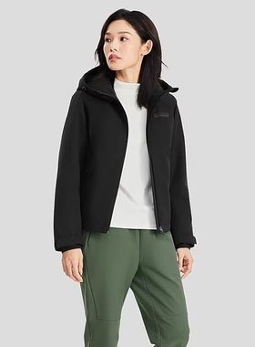 Skechers斯凯奇秋冬女士防泼水风衣百搭修身连帽夹克外套P424W119