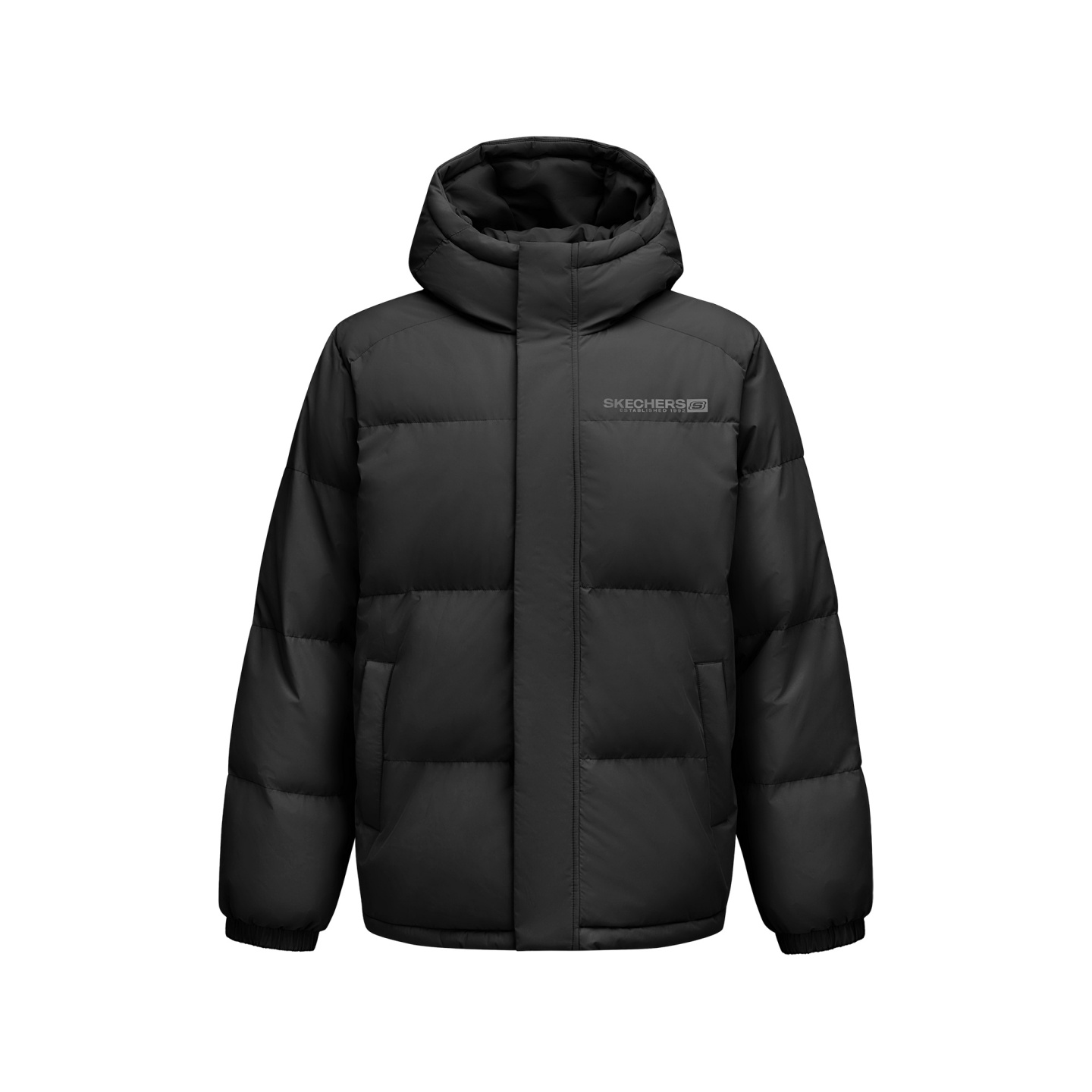 Skechers斯凯奇男女同款秋冬保暖御寒纯色连帽羽绒服外套L425U098