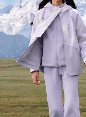 Skechers斯凯奇小魔方2.0防风防水连帽冲锋衣加绒内胆P425G004