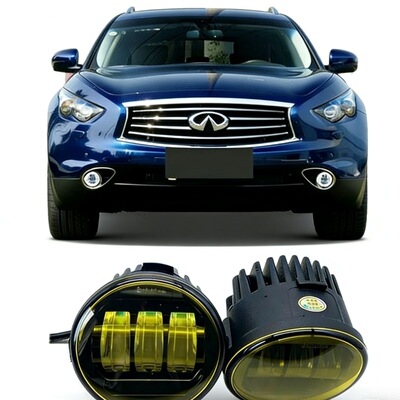 适用于英菲尼迪FX35EX25 M G25 QX50 QX70雾灯改装黄金眼透镜雾灯