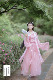 褙子三件套 改良粉色白色吊带宋裤 粉色银丝皱面料 清仓 嘤嘤兔