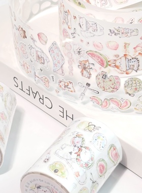 《vol.3桃桃芭乐》模切贴纸卷｜花夭studio 可爱猫咪兔兔仓鼠桃子