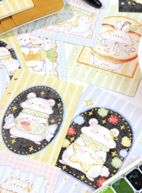 《绒尾日记》m5/A7闪砂分隔页｜花夭studio 活页垫板手帐文具配件