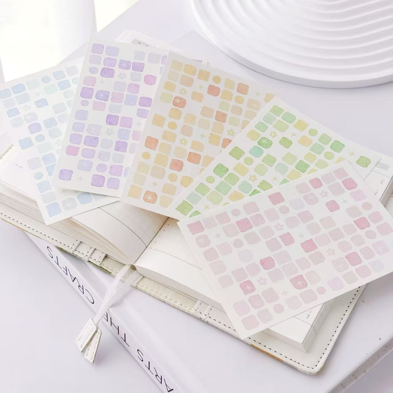 《星月砂｜星尘砂》A7素材多图便签｜花夭studio原创手帐格子便签