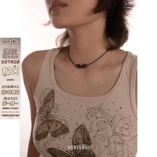 wemulle木头腊皮绳项圈女项圈