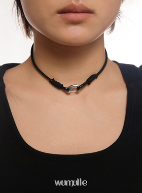 wumulle皮质皮绳项圈黑棕百搭