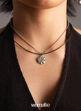 原创陨石吊坠简约皮绳项链