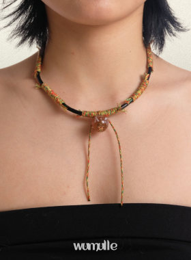 wumulle原创磁吸扣皮绳编织项链