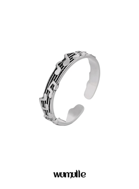 wumull男女复古做旧戒指音符