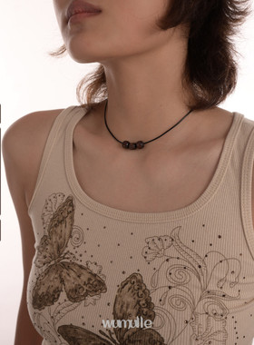 wemulle木头腊皮绳项圈女项圈