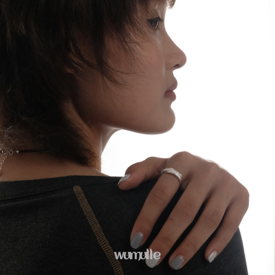 wumull男女铜复古磨砂哑光开口戒