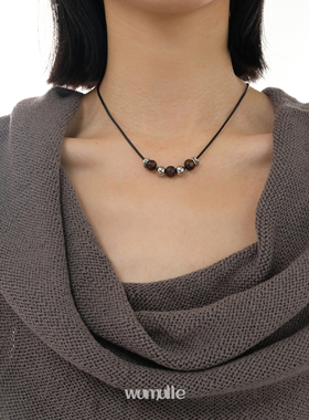 钛钢鸡翅木男女自制项链基础百搭