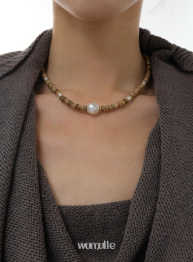 椰壳钛钢新中式男女百搭项链串珠