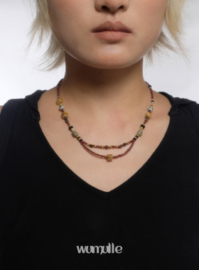 咖色冷淡风禅意串珠项链wumulle