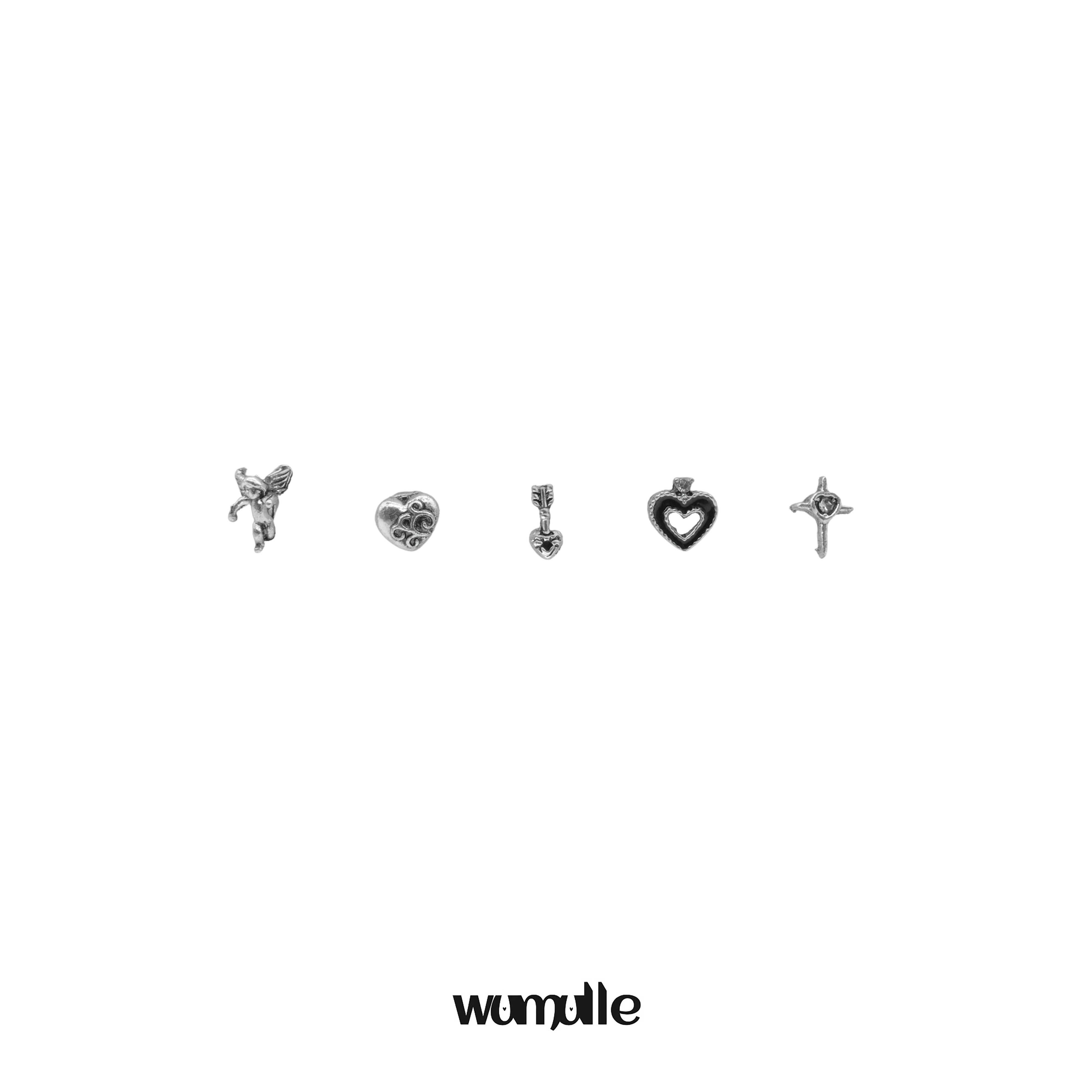 wumulle合金复古女银针耳钉