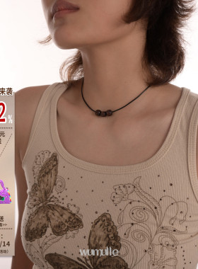 wemulle木头腊皮绳项圈女项圈