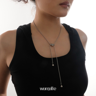 方便多种戴法 抽拉款 B32 滑动调节男女项链精致街头百搭 wumulle