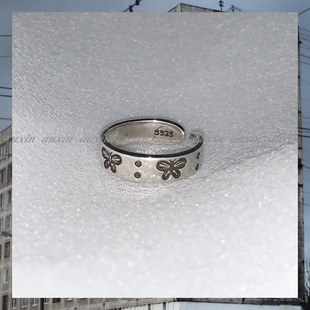 wumulle 做旧趣味儿街头土酷霹雳戒指调节F6 oldshool复古蝴蝶90s