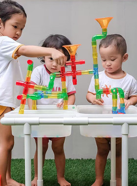 儿童steam透明水管早教搭建玩具