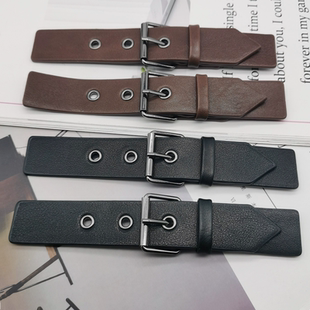 金属真牛皮对扣大衣风衣皮毛一体对扣领口袖 口皮袢搭扣机车服配件