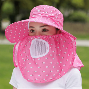 防晒帽子女农村下地干活带的遮阳帽护颈一体摘茶叶戴采茶防晒神器