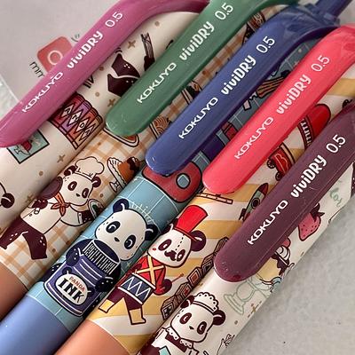 KOKUYO国誉Ob1toy熊猫商店vividry联名中性笔速干学生用按动水笔