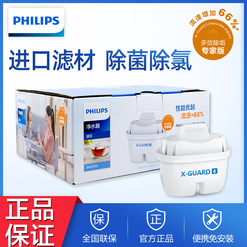 飞利浦滤水壶滤芯净水器净水壶滤芯AWP210多支装适配AWP2814IGT