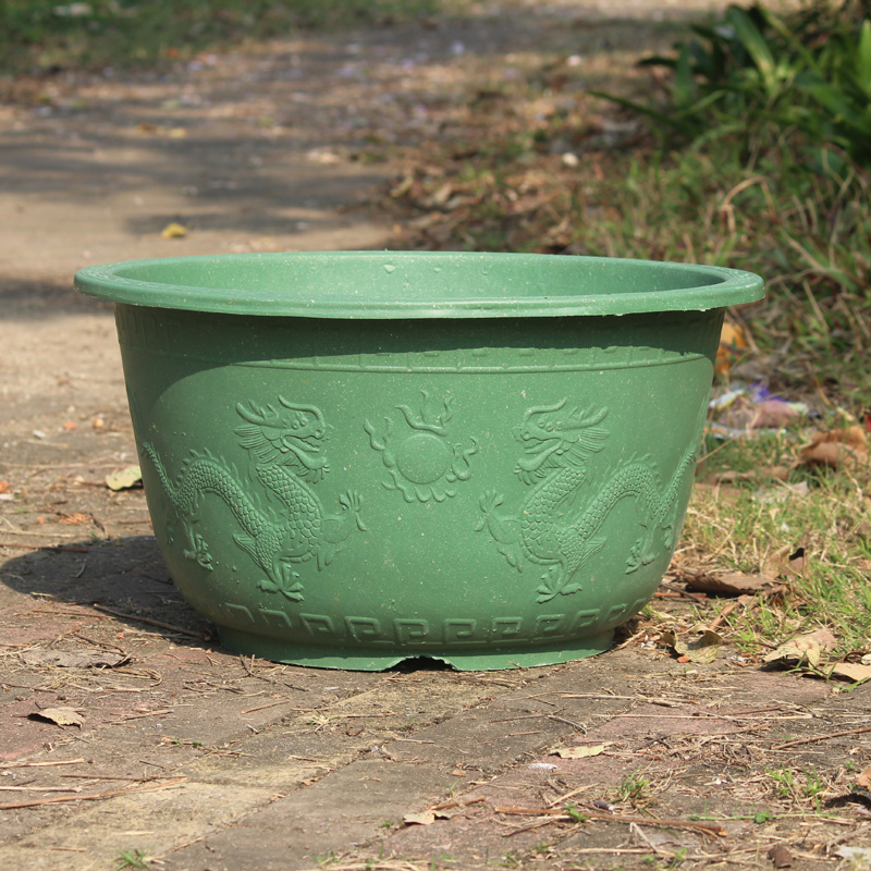 耐晒结实铝塑中国风庭院龙缸盆