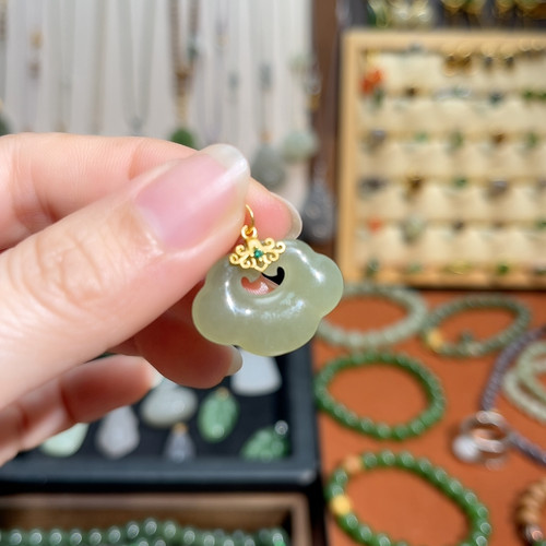 银扣双面如意锁