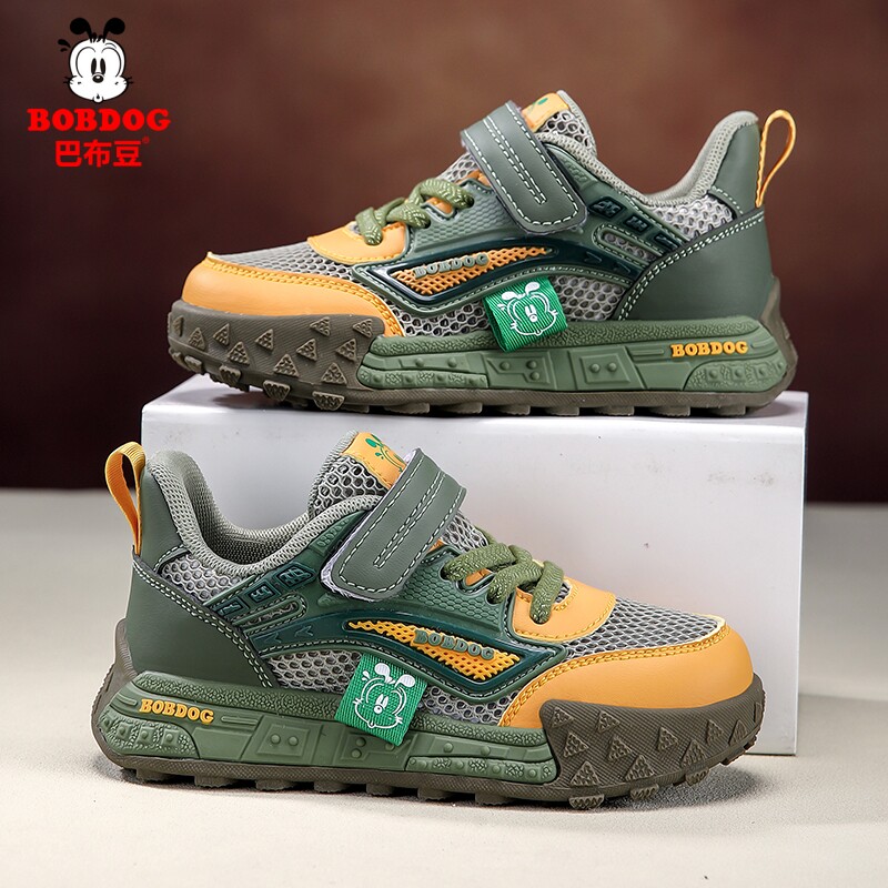 巴布豆男童鞋春夏季新款透气单网运动鞋女孩软底网面轻便儿童鞋子