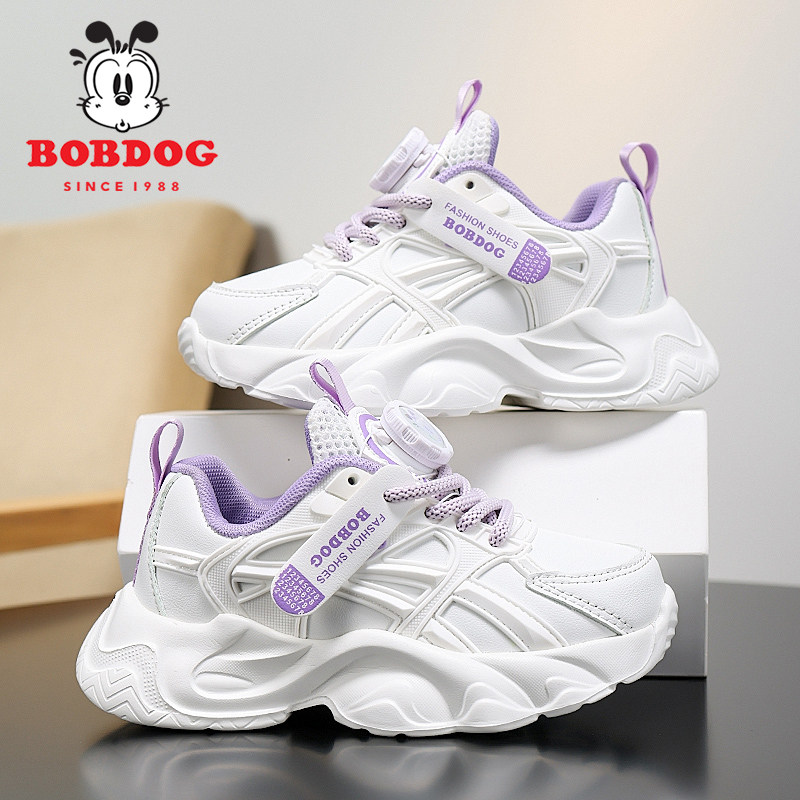 巴布豆女童鞋冬季新款二棉小白鞋保暖鞋子男孩加绒轻便儿童运动鞋