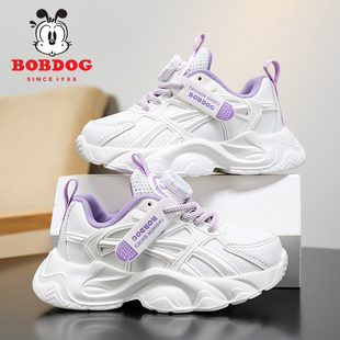 巴布豆女童鞋冬季新款二棉小白鞋保暖鞋子男孩加绒轻便儿童运动鞋