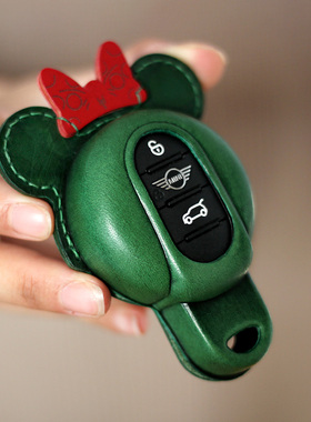 适用于宝马minicooper钥匙套米奇countryman手工真皮车钥匙壳保护