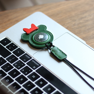 适用airtag保护套苹果airtags防丢器真皮全包钥匙扣宠物猫狗定位