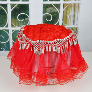 电饭锅罩方形电饭煲罩田园蕾丝布艺圆形防尘罩新多用红色盖巾定制