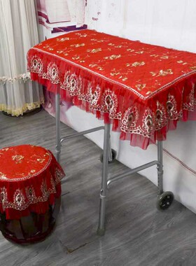 新款古典电子琴蕾丝布艺防尘罩子防尘布古筝刺绣保护盖巾定做包邮