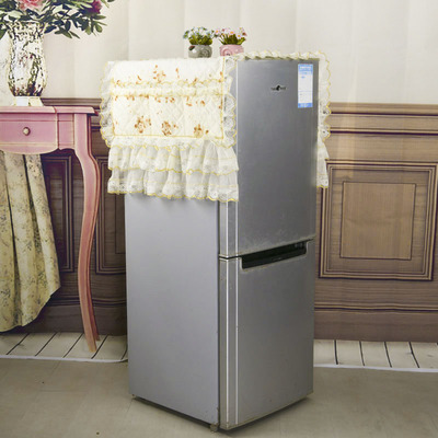 冰箱罩蕾丝边布艺单门盖布
