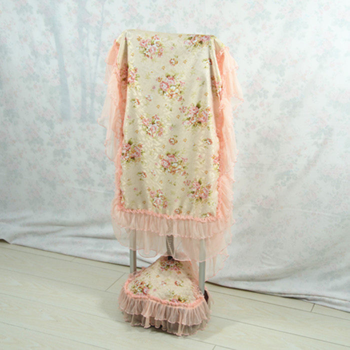 太阳花现代双杆挂烫机罩子布艺蕾丝欧式防尘套通用盖巾两件套定做