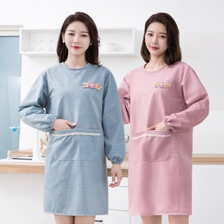 时尚做饭长袖大人罩衣围裙女家用厨房防水防油可爱日系韩版工作服