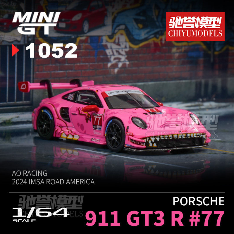 驰誉模型 MINIGT 1:64 保时捷911 GT3 R #77 粉恐龙 合金车模1052,模玩/动漫/周边/娃圈三坑/桌游,火车/摩托/汽车模型,淘宝优惠券,粉丝福利购,淘宝优惠卷