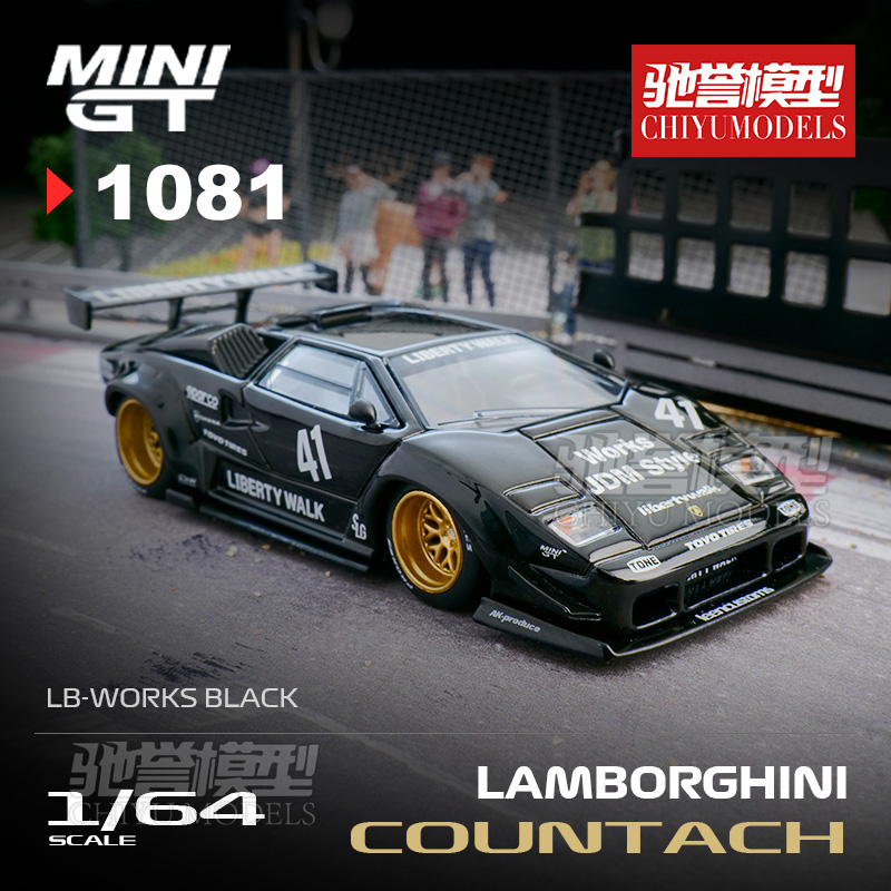 驰誉模型 MINIGT 1:64 #1081 兰博基尼康塔什 LBWK 黑色 合金车模