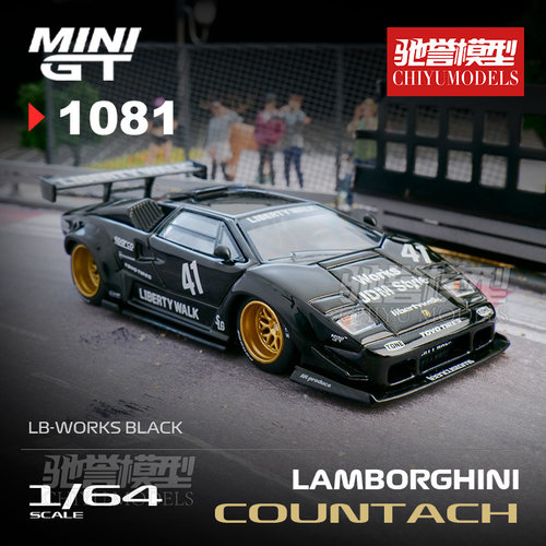 驰誉模型 MINIGT 1:64 #1081 兰博基尼康塔什 LBWK 黑色 合金车模