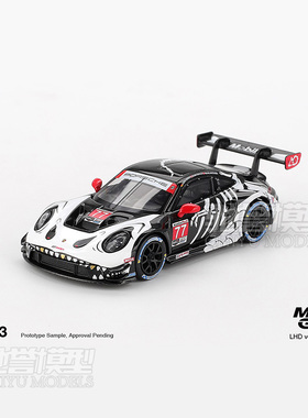 驰誉模型 MINIGT 1:64保时捷911 GT3 R #77 白骨龙 合金车模#1143